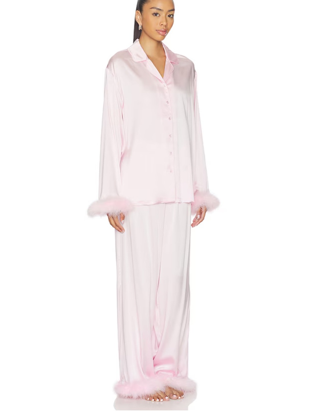 SKIMS Cherry Blossom Silk Feather-Trim Set - Picture 4 of 5